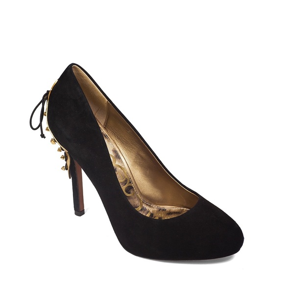 Sam Edelman | Black Heels with Gold Detail - Picture 2 of 3